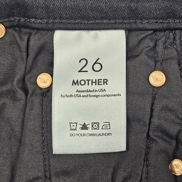 Mother Jeans Women 26 The Insider Step Crop Fray Jeans Not Guilty Black Wash NWT